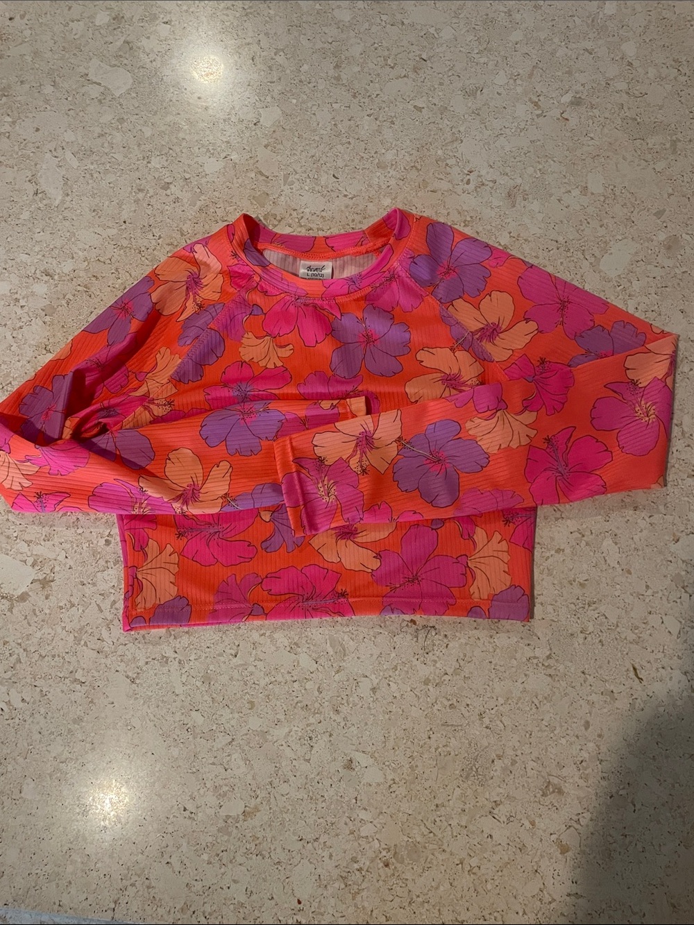 Angel Bright Floral Rash Guard - Orange Pink Purple